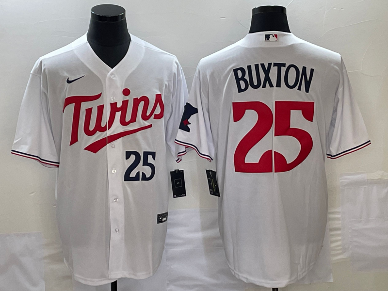 Men's Minnesota Twins #25 Byron Buxton White Cool Base Stitched Jersey Men's Minnesota Twins #25 Byron Buxton White Cool Base Stitched Jersey